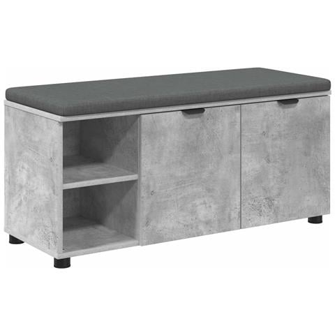 Panca per ingresso con cuscino Grigio Cemento 100 x 38 x 46 cm - Foto 1