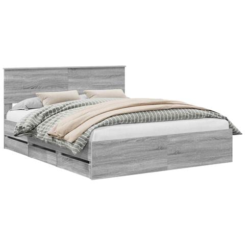 Struttura del letto con cassetto Grigio Sonoma 160 x 200 cm - Foto 1