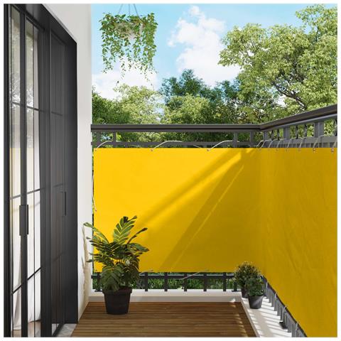 Schermo da balcone Giallo 110 x 300 cm Tessuto Oxford - Foto 2