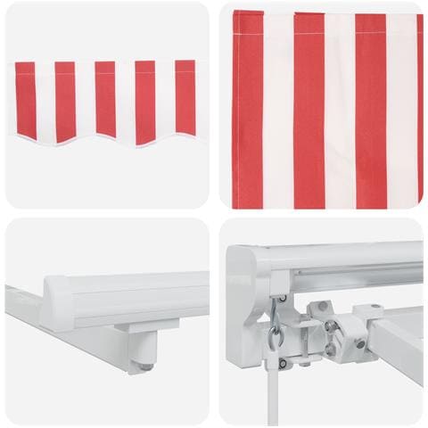 Cornice per Tenda Manuale con LED Rosso e Bianco 4,5 × 3 m - Foto 9