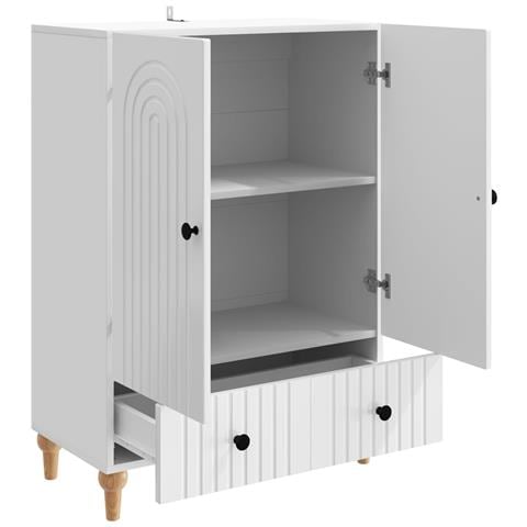 Credenza Bianco Lucido 66 x 34,5 x 95 cm Legno ingegnerizzato - Foto 2