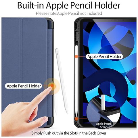 Cover per iPad Air 11 (2025) / (2024) / Air (2020) / Air (2022) - Pelle /PU, Blu - Foto 2
