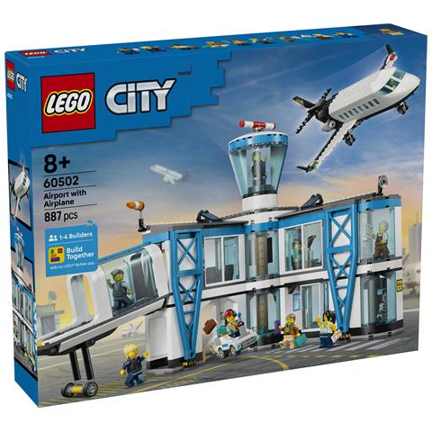 City 60502 Aeroporto con Aereo Giocattolo, Modello con Terminal, Aeroplano, 9 Minifigure e Accessori, Regalo Bambini 8+ - Foto 2