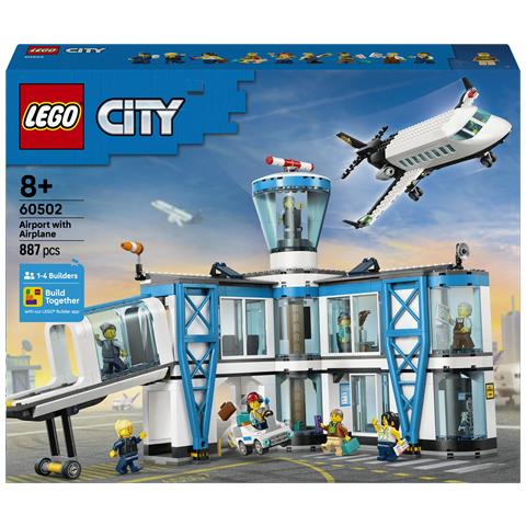 City 60502 Aeroporto con Aereo Giocattolo, Modello con Terminal, Aeroplano, 9 Minifigure e Accessori, Regalo Bambini 8+ - Foto 1