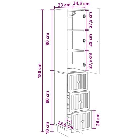 Set di armadi 2 pcs Legno antico 33 x 34,5 x 90 cm - Foto 8