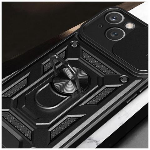 Custodia Hybrid Armor Camshield Con Supporto E Copertura Per Fotocamera Per Iphone 15 Plus - Nera - Foto 2