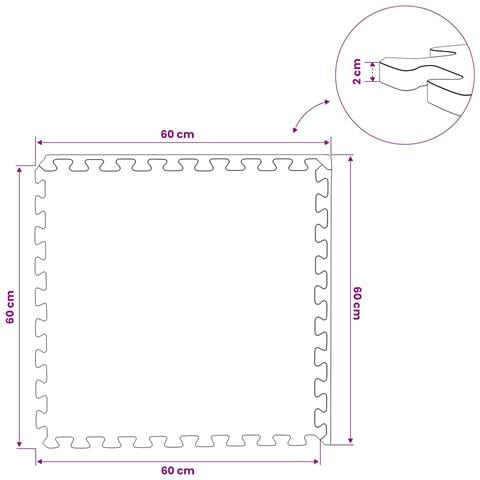 Tappeti 24 pz Nero 8,64 m² Schiuma EVA - Foto 9