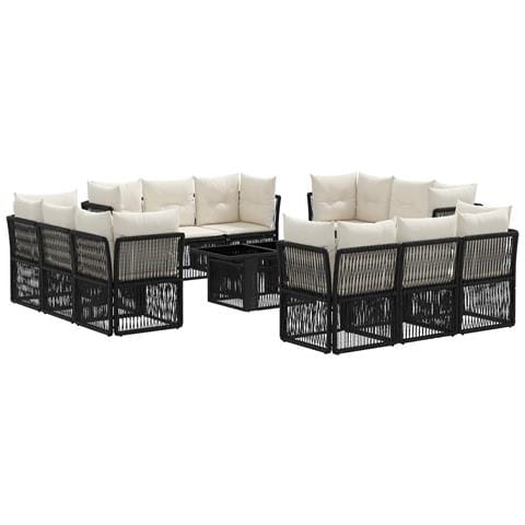 Set Divano da Giardino 13 pz Nero polyrattan - Foto 1