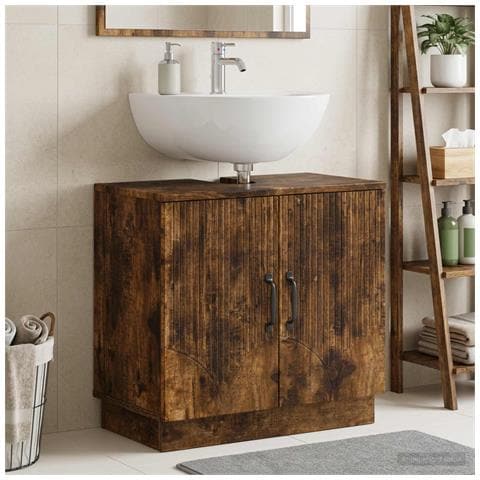 Armadio per Lavabo da Bagno HOORN Rovere Fumo - Foto 2