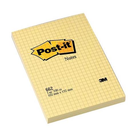 pz. 1 Post-it Large Note 662 giallo 102x152mm quadr 70209 - Foto 1