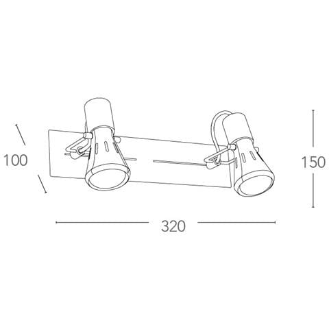 SPOT-CADILLAC-2 - Applique a due luci cromata dalla forma semplice 40 watt E14 - Foto 9