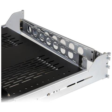 Ripiano Scorrevole Ventilato 2U con Sistema Gestione Cavi - Mensola a Profondita Regolabile per Rack o Armadi - 90.7 Kg - Foto 4