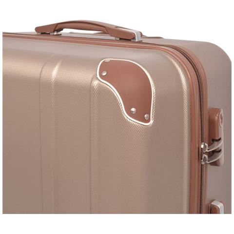 4 Pz. Set Di Trolley Rigidi Color Champagne - Foto 2