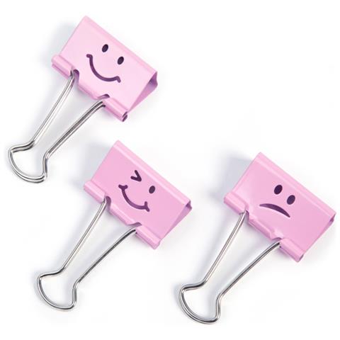 20 Molle Fermacarte Da 19mm Emoji Rosa Rapesco - Foto 1