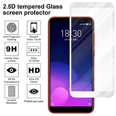 Pellicola Armatura A Schermo Intero Compatibile Con Meizu M6t In Trasparente Con Bianco - Vetro Temperato (tempered) Di Protezione Del Display In Durezza 9h Con 3d Touch - Foto 2