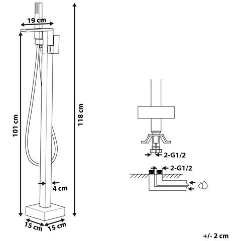 Miscelatore Vasca Freestanding Nero Boyoma - Foto 13