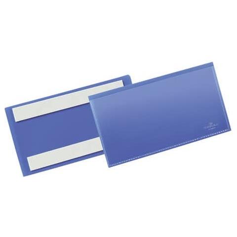 Tasche Per Identificazione Con Bande Adesive Blu F. to Esterno Mm. 163x 83x1,7- Inserto 150x67mm Cf. 50 - 176207 - Foto 1