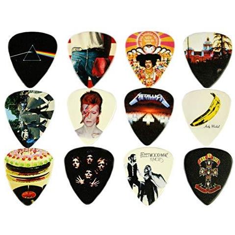 12 X Classic Albums Plettro Set. Alta Qualit Della Chitarra Plectrums Per Ogni Chitarrista. Doppia Stampa Lati. 0.46 0.71 0.81 0.88 0.96 E 1.2mm Picconi. (set 1) - Foto 1