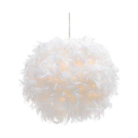 Piuma Bianca Di Soffitto Luce Del Pendente Ombra Non Elettrici Paralume Per Lampada Da Terra E Da Tavolo Lampada Con Paralume Ridurre Anello Per Soggiorno Sala Da Pranzo E Camera Da Letto 30 Centimetri - Foto 1
