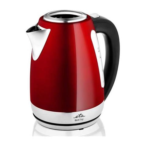 Bollitore Ela Digi 959890010 Elettrico, 2200 W, 1,7 L, Acciaio Inossidabile, Base Girevole A 360°, Rosso - Foto 1