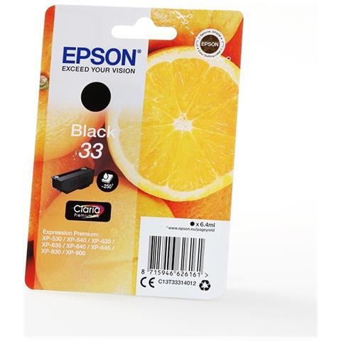 33 Arancia Cartuccia Ink Originale Nero per Expression Premium XP-530 / XP-540 / XP-640 Capacità 250 Pagine - Foto 2