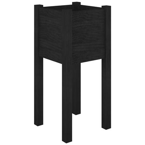 Fioriera Da Giardino Nera 31x31x70 Cm In Legno Massello Di Pino - Foto 2