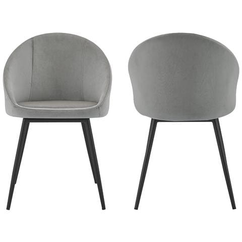 Set Di 2 Sedie Vintage Diane In Velluto Grigio - Foto 10