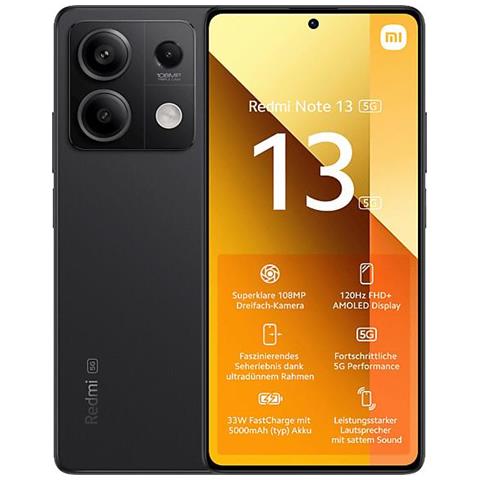 Redmi Note 13 5G 256GB 8GB Ram Dual Sim Display 6.67' Full HD+ Fotocamera 100 Mpx Nero - Foto 1