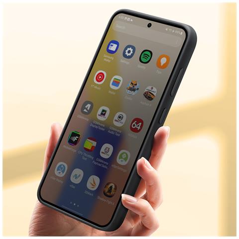 Cover Per Samsung Galaxy S24 Plus Pelle Vegetale Fotocamera Protetta, Nero - Foto 2