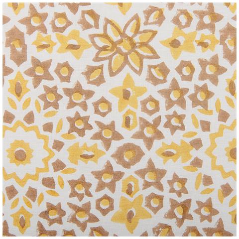 Cuscino Decorativo Lycrois Cotone 45 X 45 Cm Floreale Stampa A Blocchi Giallo - Foto 6