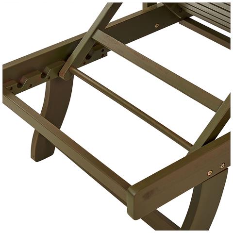 Lettino Da Giardino Legno Di Acacia Scuro Con Cuscino Blu E Beige Amantea - Foto 7