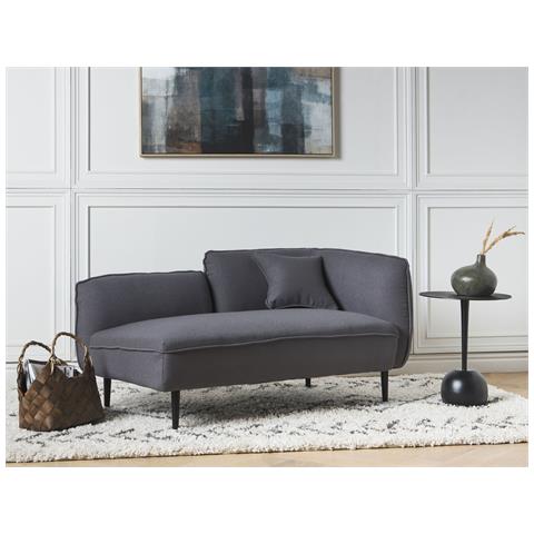 Chaise Longue Versione Destra Chevannes Bouclé Grigio Scuro - Foto 1