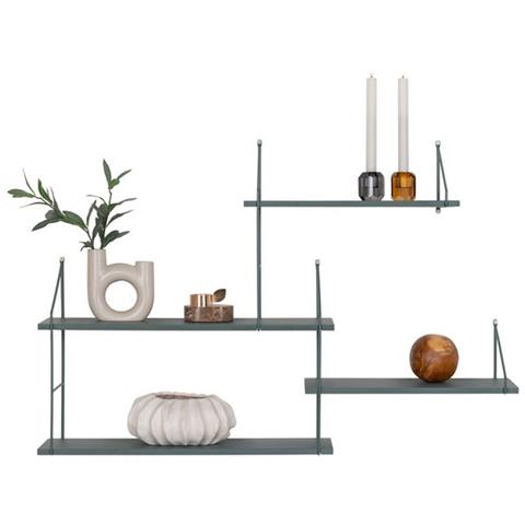 Mensola Harlem - Verde - Metallo - 17,5x99x62 Cm - Foto 1