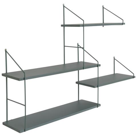 Mensola Harlem - Verde - Metallo - 17,5x99x62 Cm - Foto 3