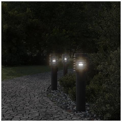 Lampade Da Terra Per Esterni 3 Pz Nere 60 Cm In Acciaio Inox - Foto 3