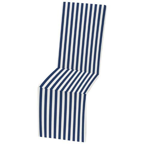 Materassino Cuscino Per Lettino Sole Spiaggia Con Poggiapiedi Sdraio Piscina Garden Materassino Rigato Blu - Foto 1