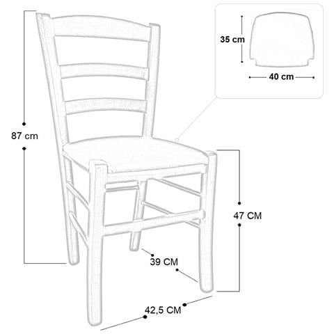 Sedia Legno Paesana Noce Scuro Con Seduta Imbottita Ecopellerosso - Foto 2