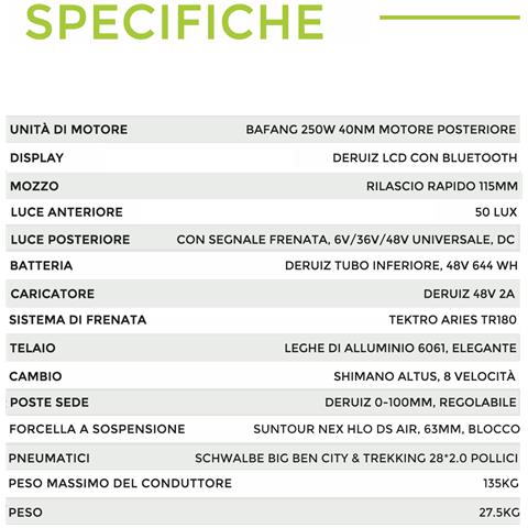 E-bike Cityrad Qurtz 28 Zoll Bicicletta Elettrica, 644 Wh E-city Bike, Autonomia Massima 160 Km - Foto 2