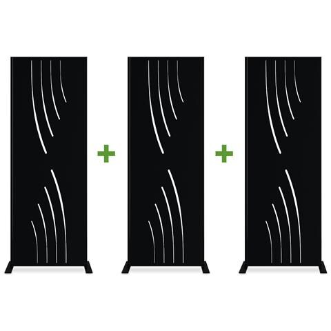 Set Di 3 Pannelli Decorativi Veleta Nero H.160cm Modello Intero - Foto 1