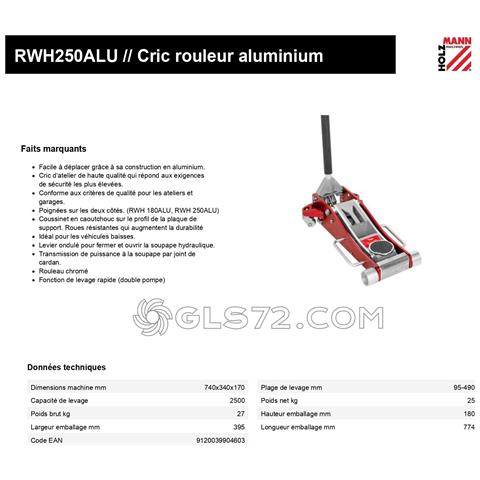 Cric Sollevatore A Carrello Alluminio E Acciaio 2.5 Ton Holzmann Rwh250hybrid - Foto 2