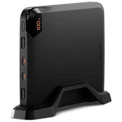 Powerbank Verticale Greenpwr Serie 4 Porte 25 000mah 100w Con Supporto, Nero - Foto 1