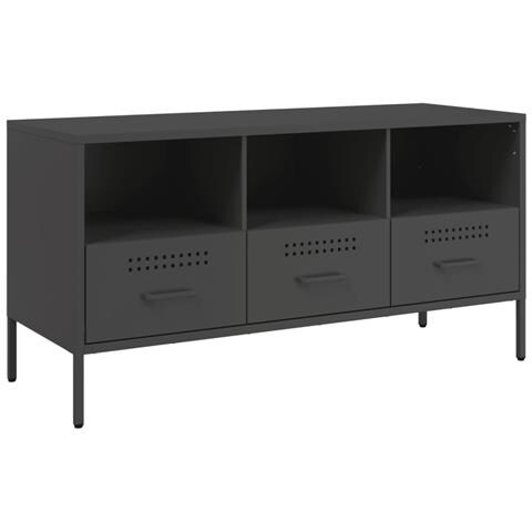 Mobile Tv Nero 100,5x39x50,5 Cm In Acciaio - Foto 2