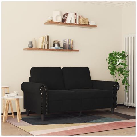 Divano A 2 Posti Nero 120 Cm In Velluto - Foto 3