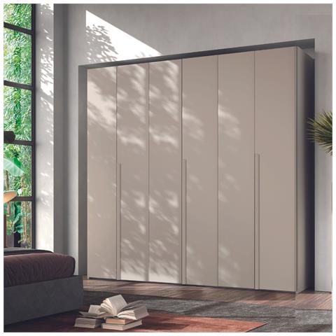 Armadio Coco 6 Ante Battenti Colore Canapa Frassinato E Maniglie Canapa Frassinato - Foto 1