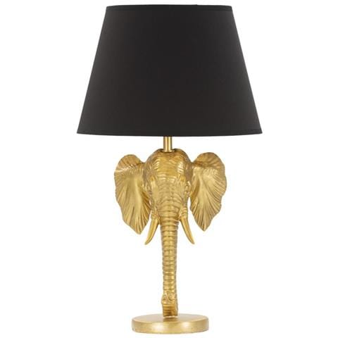 Lampada Da Tavolo Elefante - Nero - Poliresina - 32x32x59 Cm - Foto 1