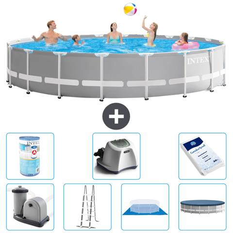 Piscina Fuori Terra - In Giro - 610x132 Cm - Grigio - Include Accessori Coordinati A2350 - Foto 1