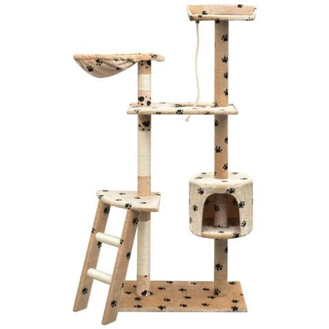 Lusso Casadino -  Albero Per Gatti Tiragraffi Sisal 150 Cm Zampe Stampate Beige - Foto 2