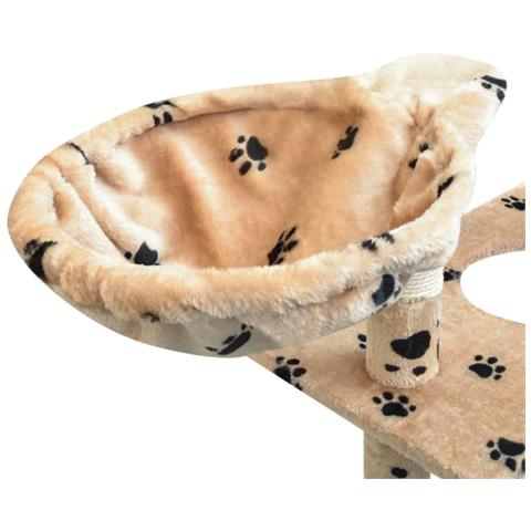 Lusso Casadino -  Albero Per Gatti Tiragraffi Sisal 150 Cm Zampe Stampate Beige - Foto 5