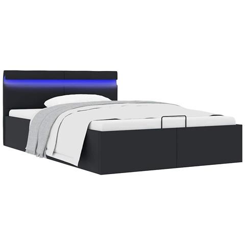 Lusso Casadino -  Giroletto Contenitore Idraulico Led Nero Similpelle 120x200 Cm - Foto 8