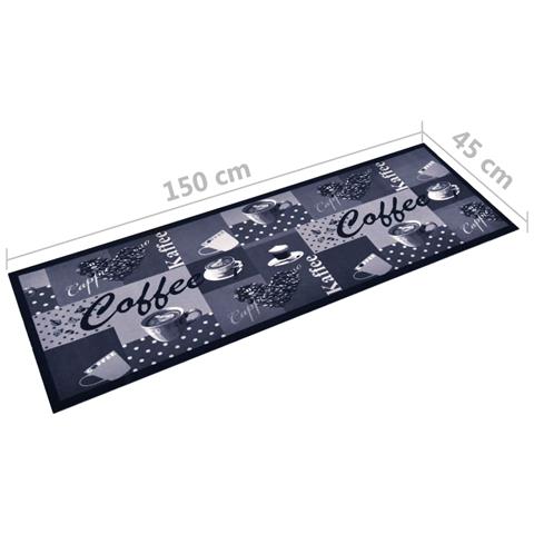 Lusso Casadino -  Tappetino Da Cucina Lavabile Caffè Blu 45x150 Cm - Foto 5